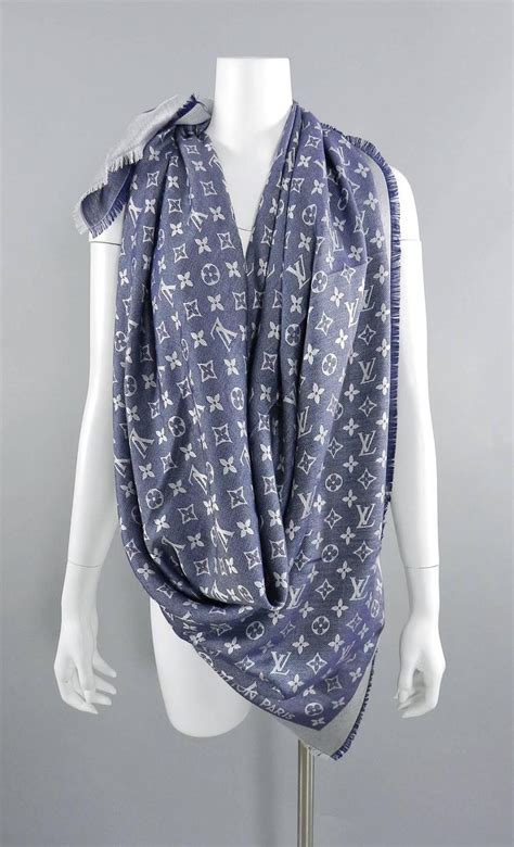 lv denim scarf